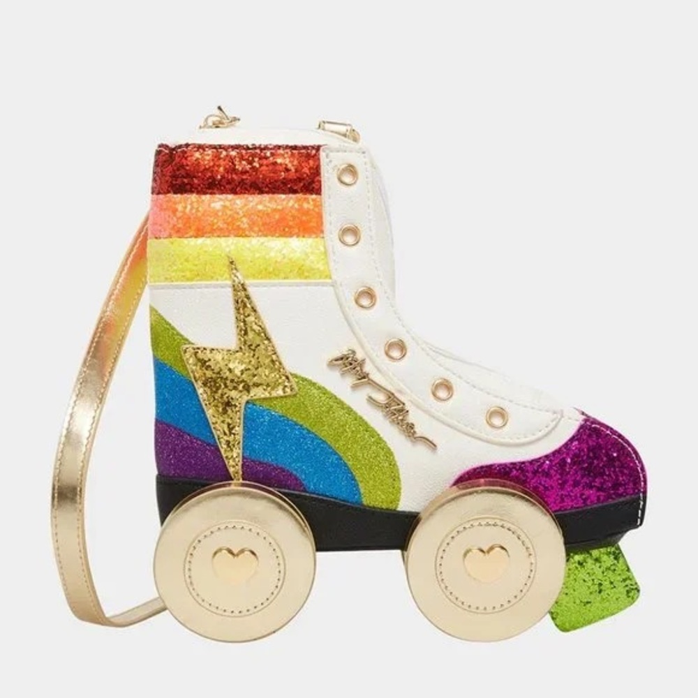 NWT BETSEY JOHNSON Rollerskate rainbow Crossbody Bag